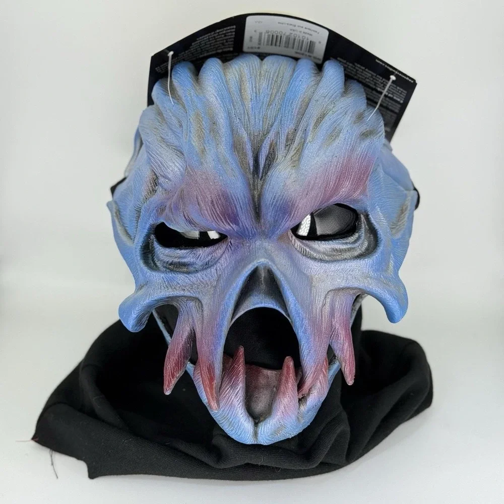 Zagone Studios Blue Creature Demon‎ Monster Mask w/ Black Hood – Handmade USA –